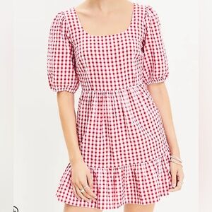 Summery Gingham Tie Back Flounce Swing Dress NWT  - Fourth of July
